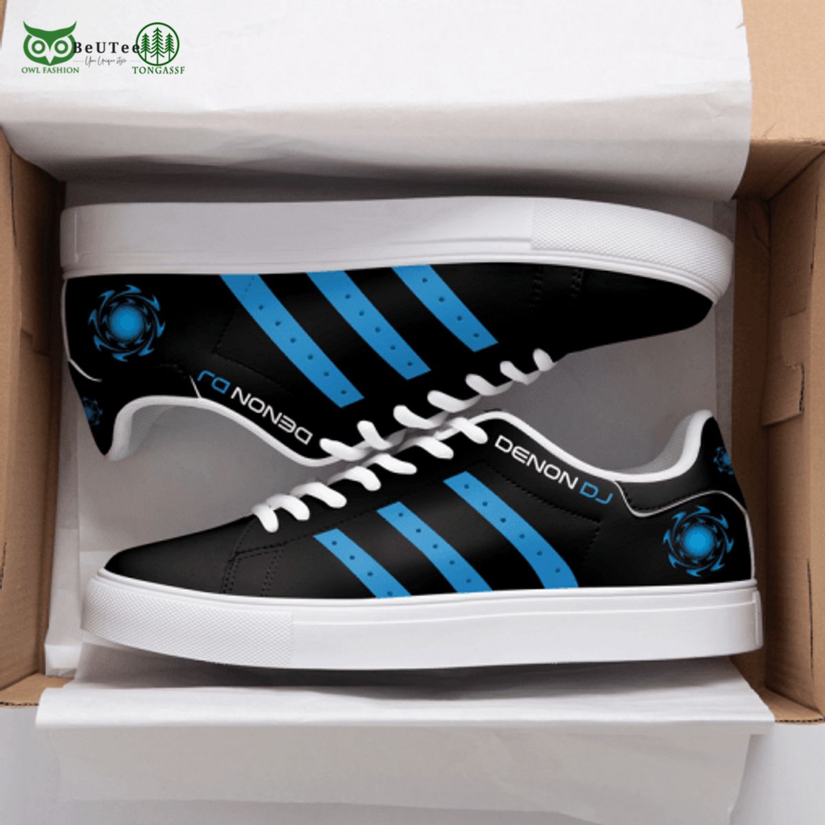 Denon Dj EDM Devices Band Blue Stan Smith Shoes
