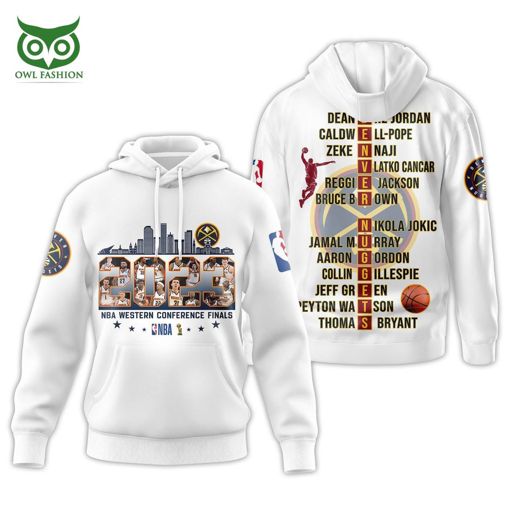 Denver Nuggets NBA Champions Player Name White 3D T-shirt Hoodie
