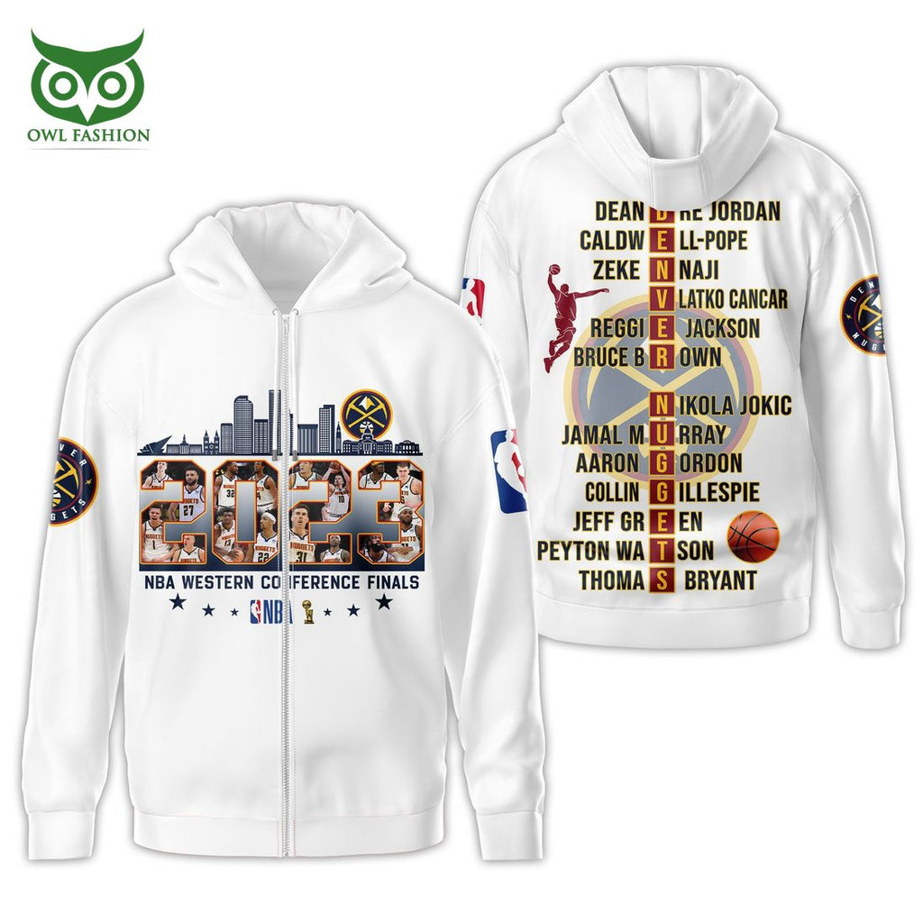 Denver Nuggets NBA Champions Player Name White 3D T-shirt Hoodie