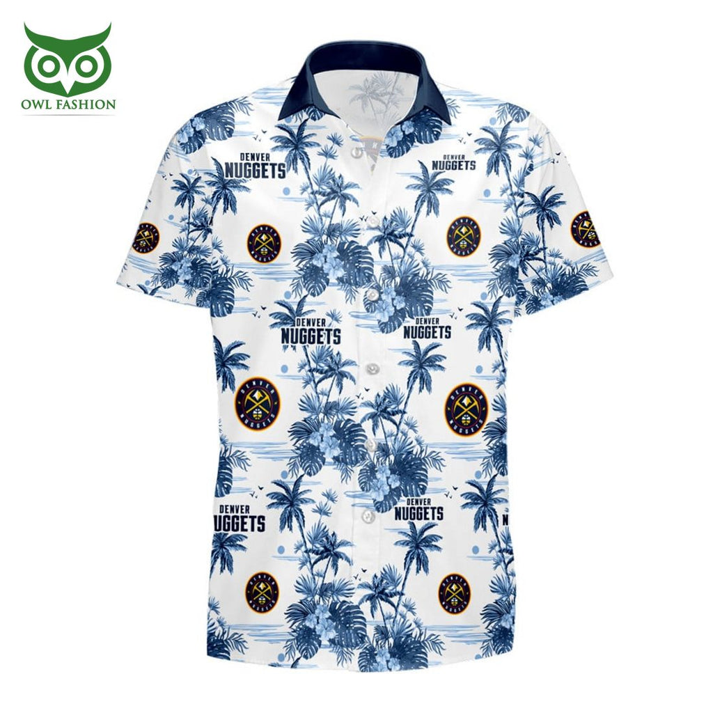 Denver Nuggets NBA Light Blue 3D Hawaiian Shirt
