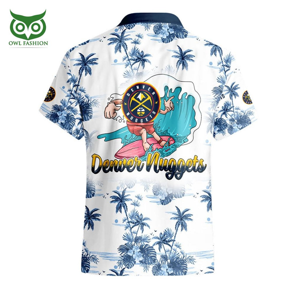 Denver Nuggets NBA Light Blue 3D Hawaiian Shirt