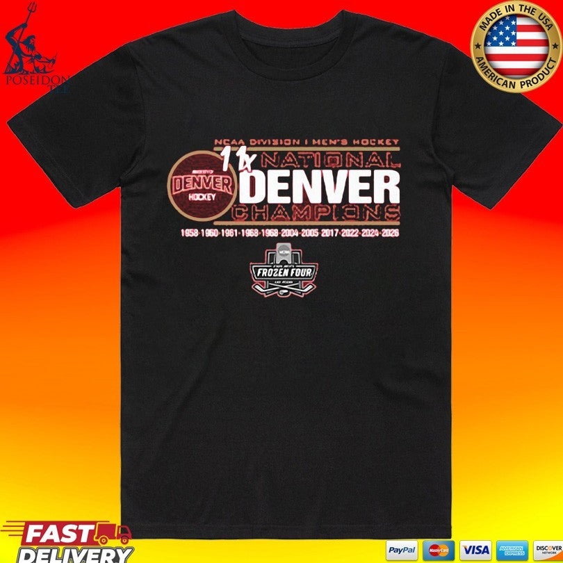 Denver Pioneers Men’s Hockey 11-time National Champs T-shirt