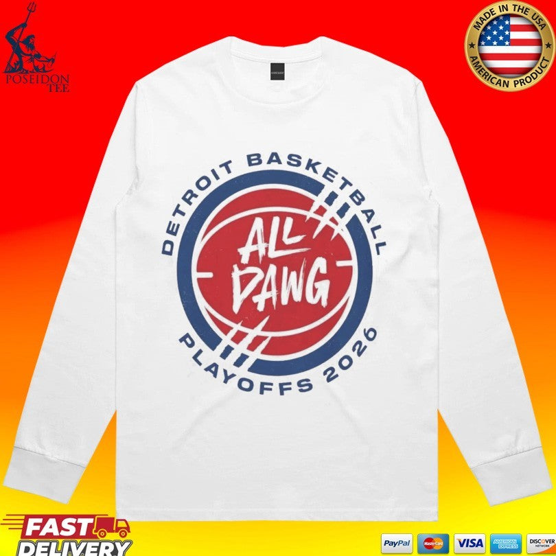 Detroit Basketball All Dawg Playoffs 2026 T-shirt