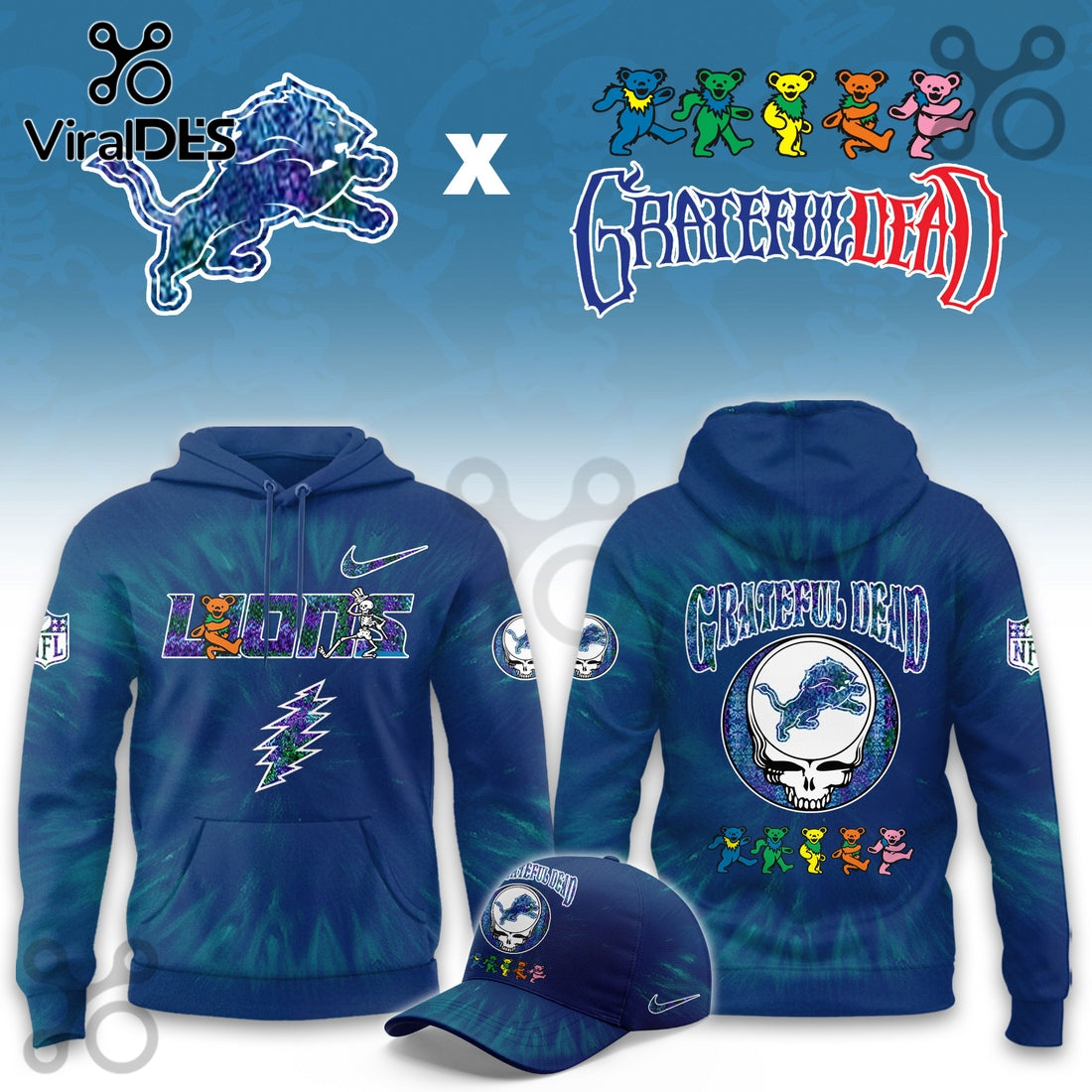 Detroit Lions Grateful Dead Limited Hoodie 2025