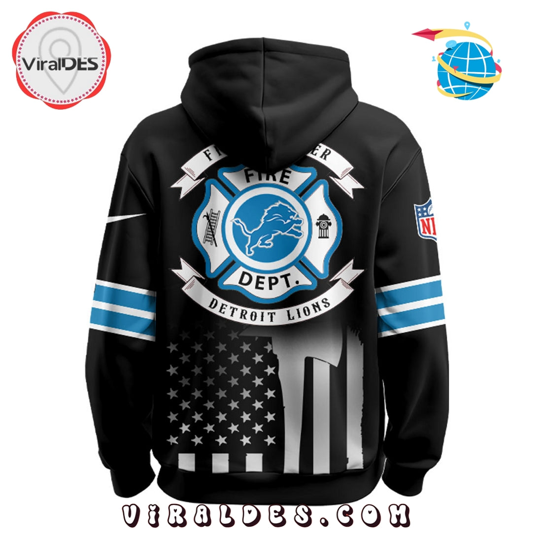 Detroit Lions x Firefighter Appreciation Night Game Hoodie 2025