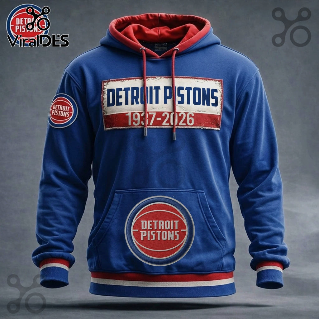 Detroit Pistons 1937-2026 Commemorative Edition Premium Hoodie