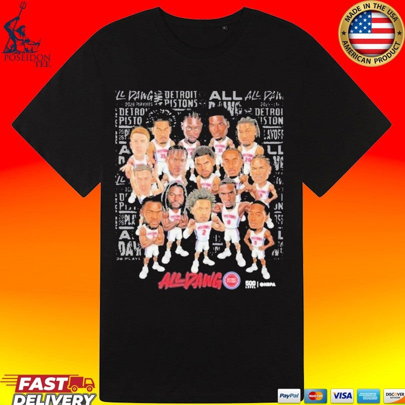 Detroit Pistons Team Caricature Playoffs 2026 Round 2 T-shirt