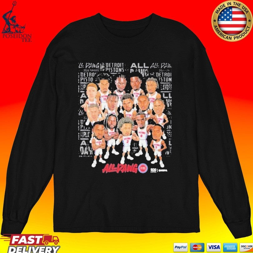 Detroit Pistons Team Caricature Playoffs 2026 Round 2 T-shirt