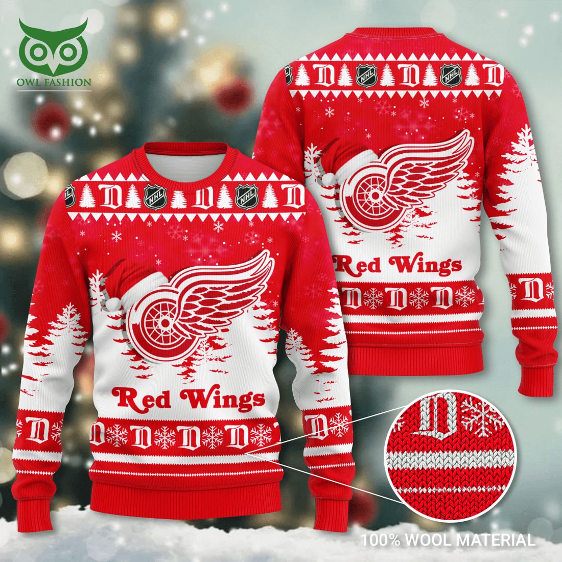 Detroit Red Wings NHL Ice Hockey 3D Ugly Sweater