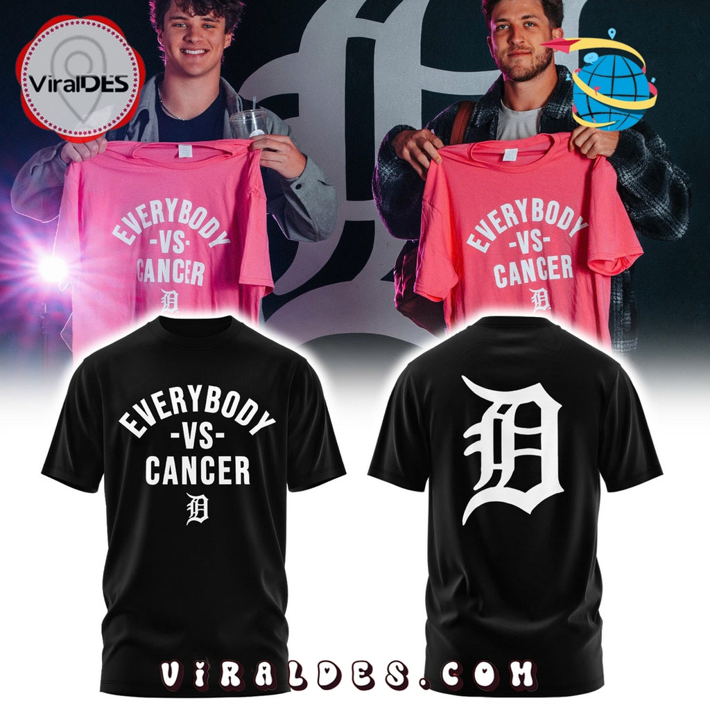 Detroit Tigers Everybody vs Cancers Black Hoodie