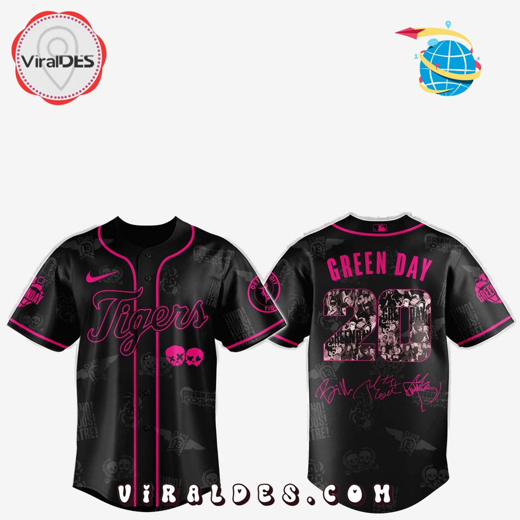 Detroit Tigers MLB x Green Day 20th Anniversary Baseball Jersey