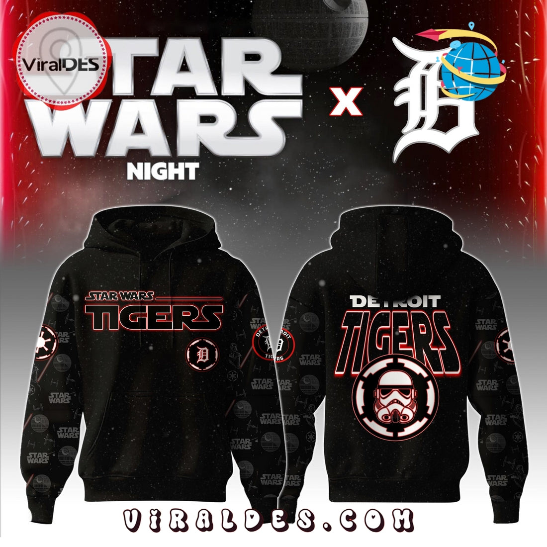 Detroit Tigers MLB x Star War Night Hoodie, Jogger, Cap