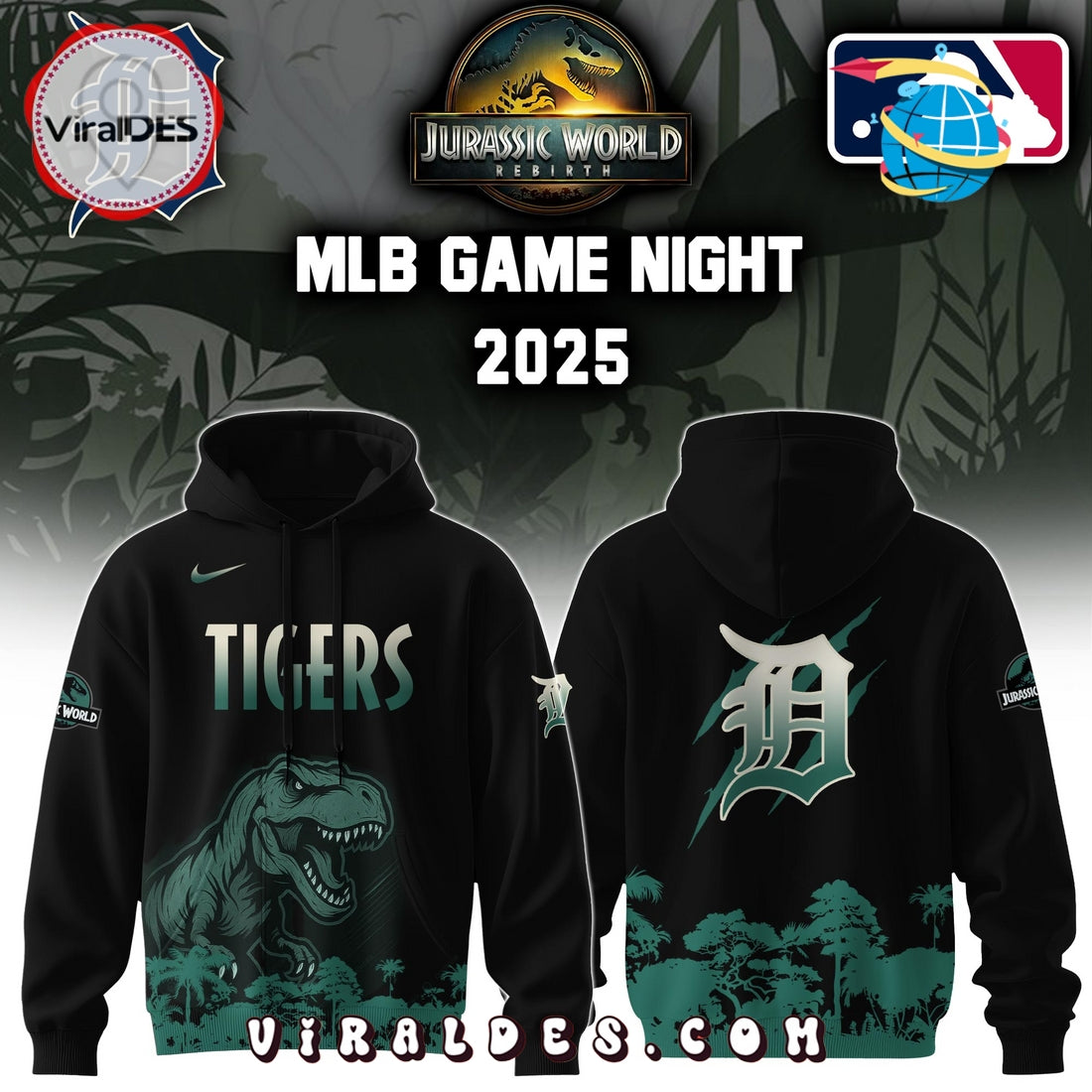 Detroit Tigers x Jurassic World Hoodie, Long Pants