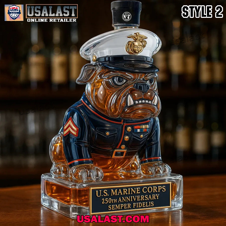 Devil Dog US Marine Corps Wine Decanter