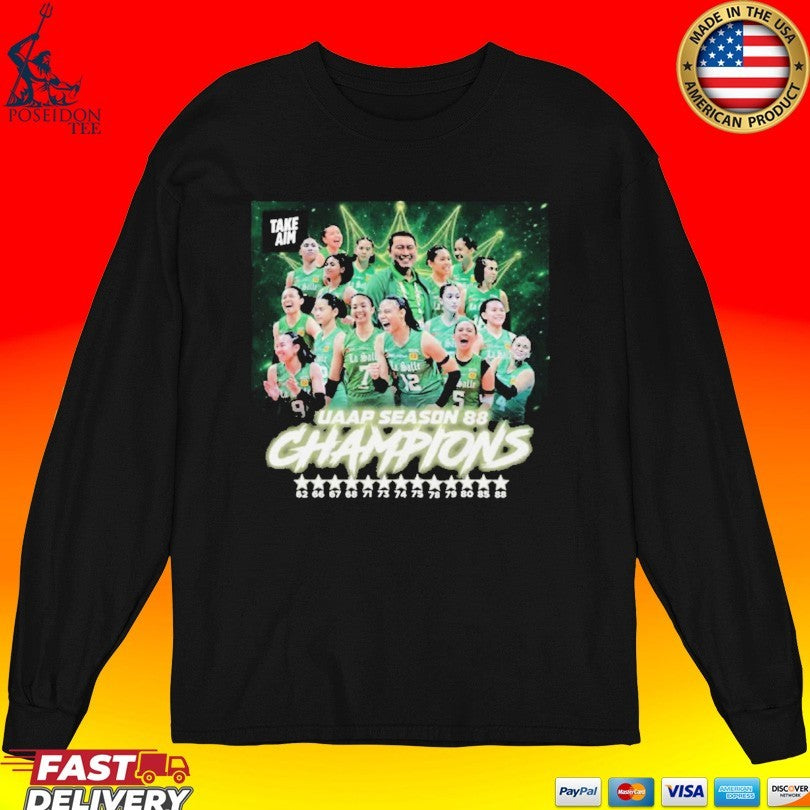 Dlsu De La Salle University Lady Spikers Champion 2026 Uaap Season 88 Women’s Volleyball T-shirt