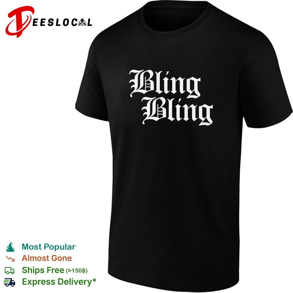 Bling Bling gothic lettering graphic shirt