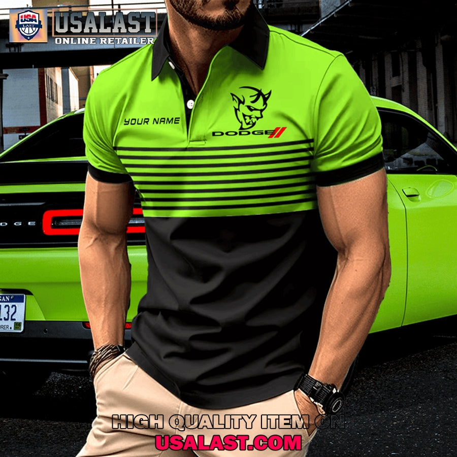 Dodge Challenger Custom Name Men Polo Shirt