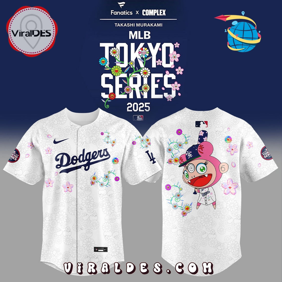 Dodgers Shohei Ohtani x Takashi Murakami Baseball Jersey