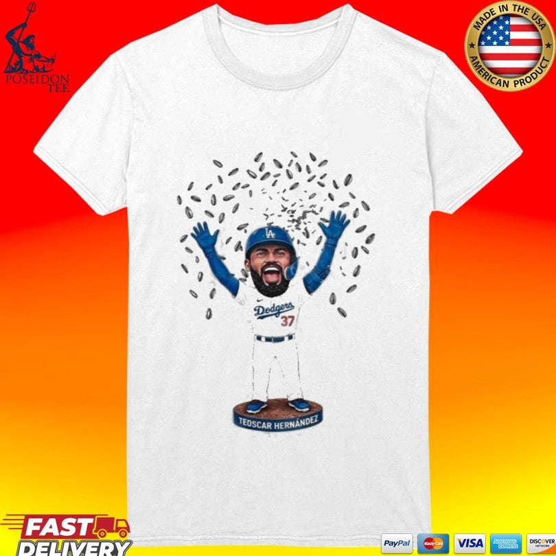 Dodgers Teoscar Hernández Bobblehead Caricature T-shirt