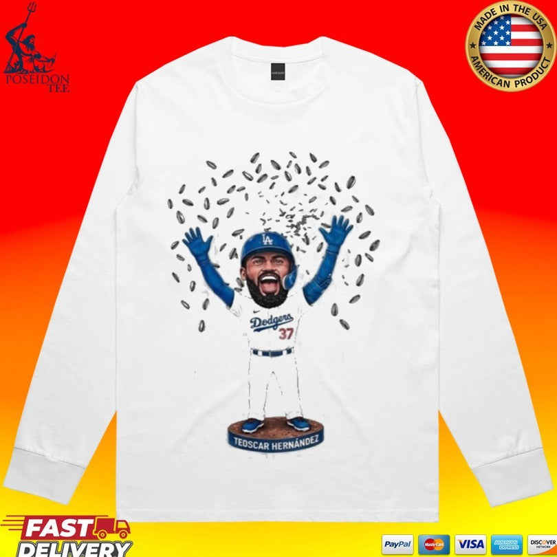Dodgers Teoscar Hernández Bobblehead Caricature T-shirt