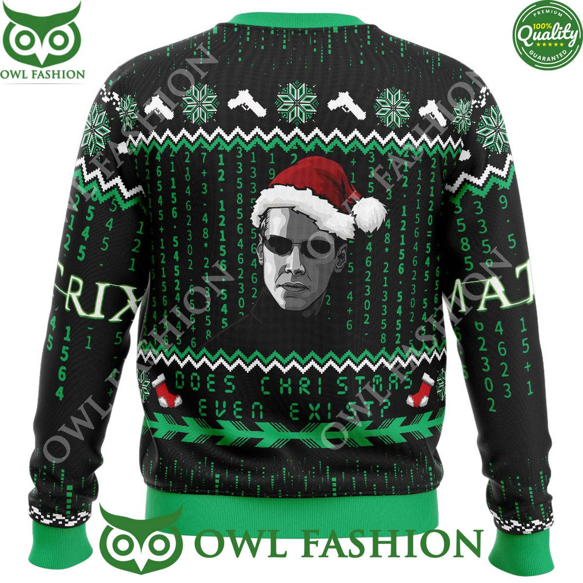 Does Christmas Even Exist Matrix Ugly Christmas Sweater Jumper