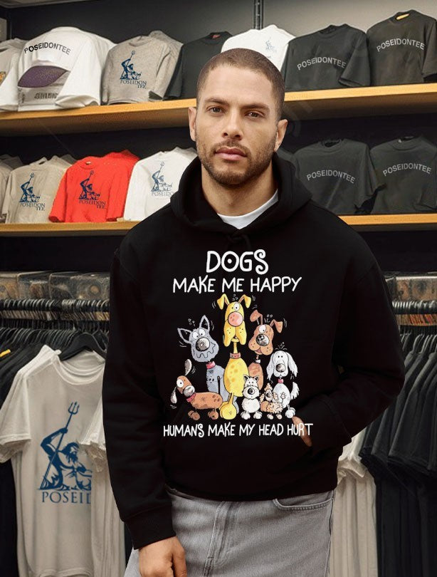 Dogs Make Me Happy Human Makes My Head Hurt T-shirt