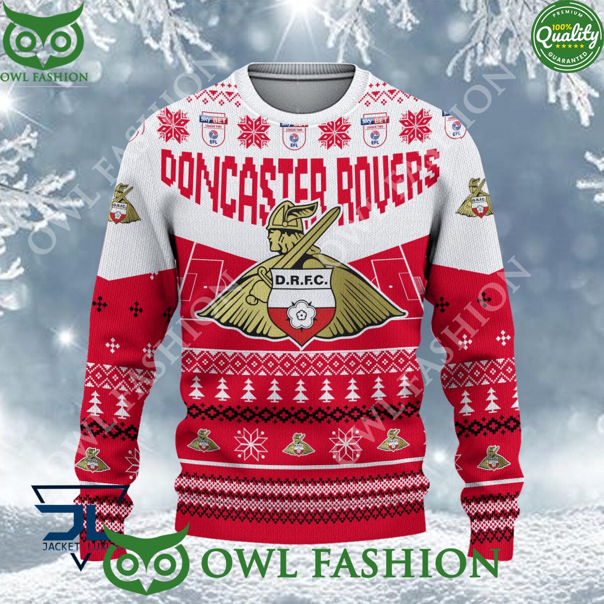 Doncaster Rovers EFL 2023 Custom Ugly Christmas Sweater Jumper