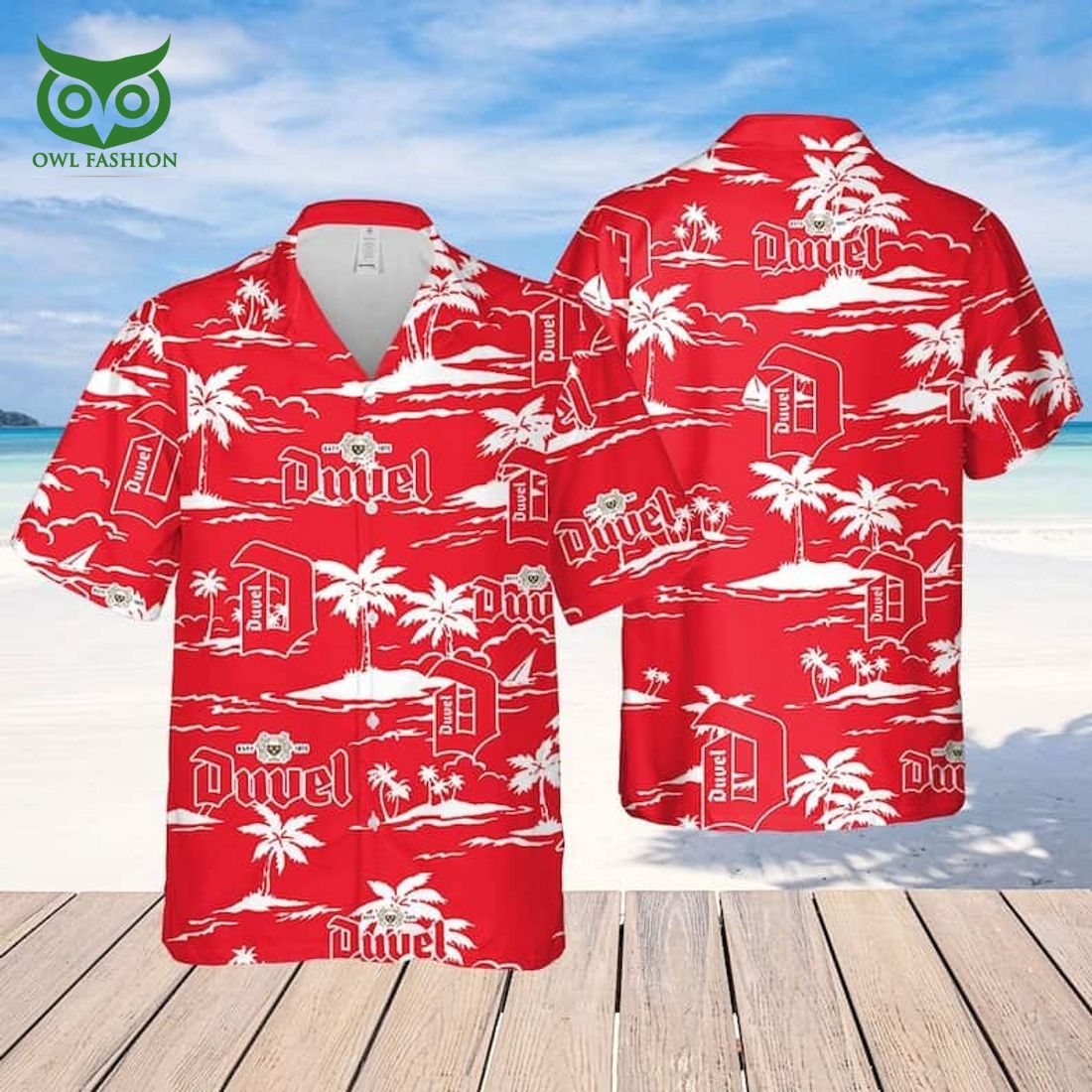 Duvel Beer Beach Pattern Hawaiian Shirt