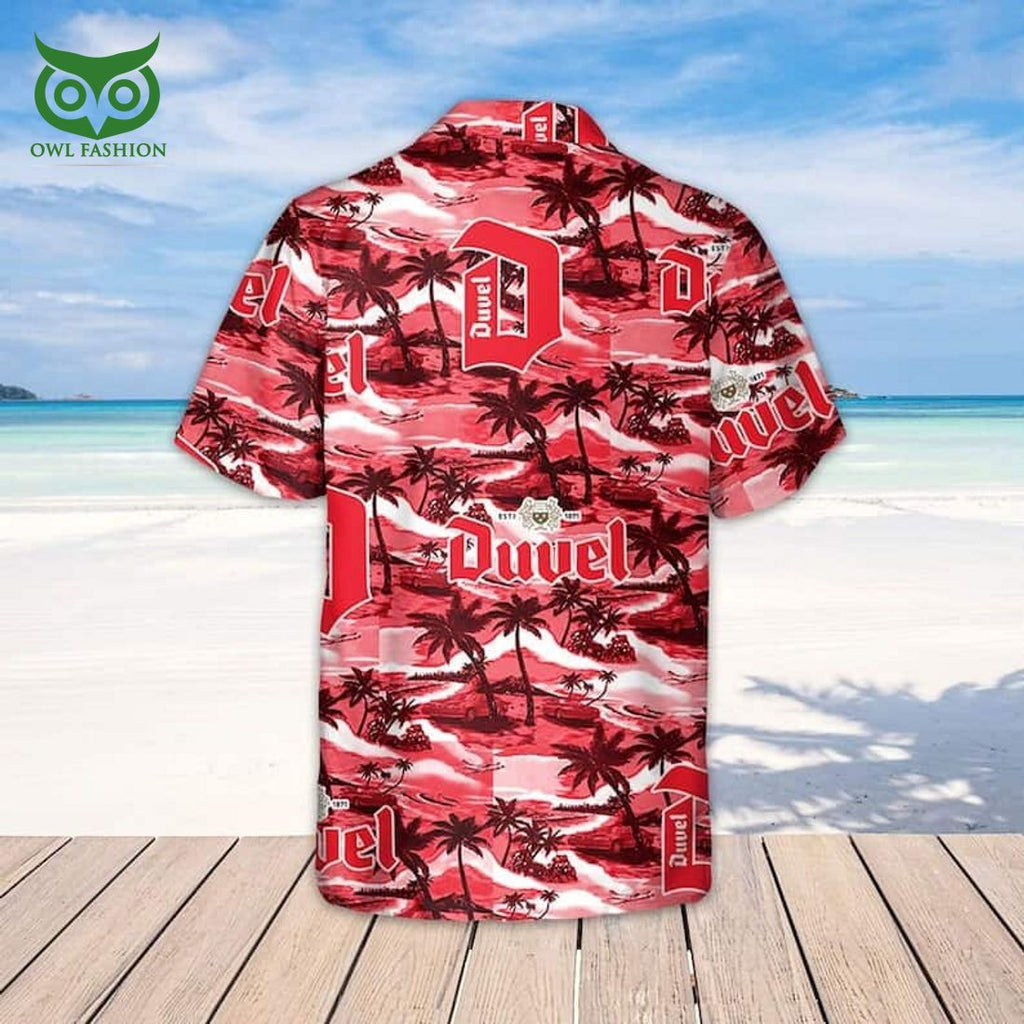 Duvel Beer Island Pattern Hawaiian Shirt Beach Vacation Gift