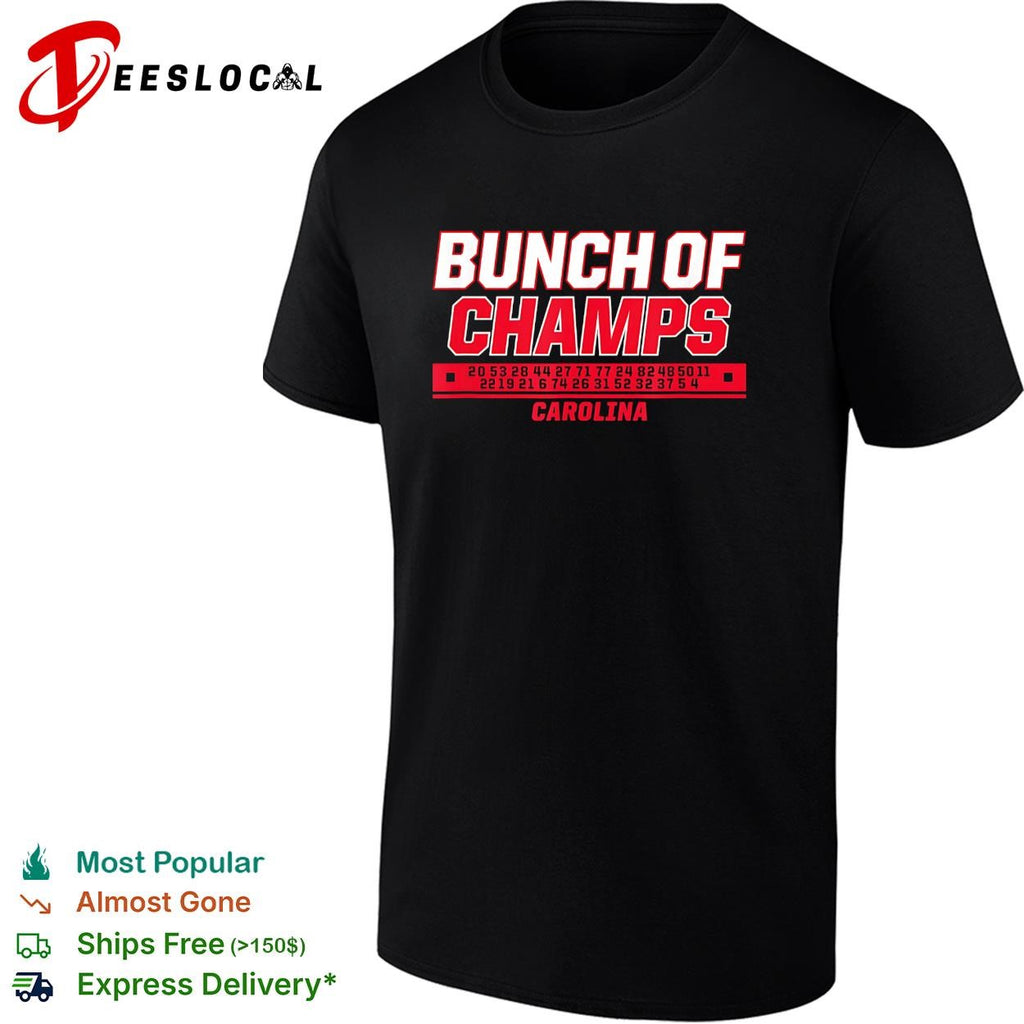 Bunch of champs roster numbers Carolina Hurricanes hockey graphic shirt
