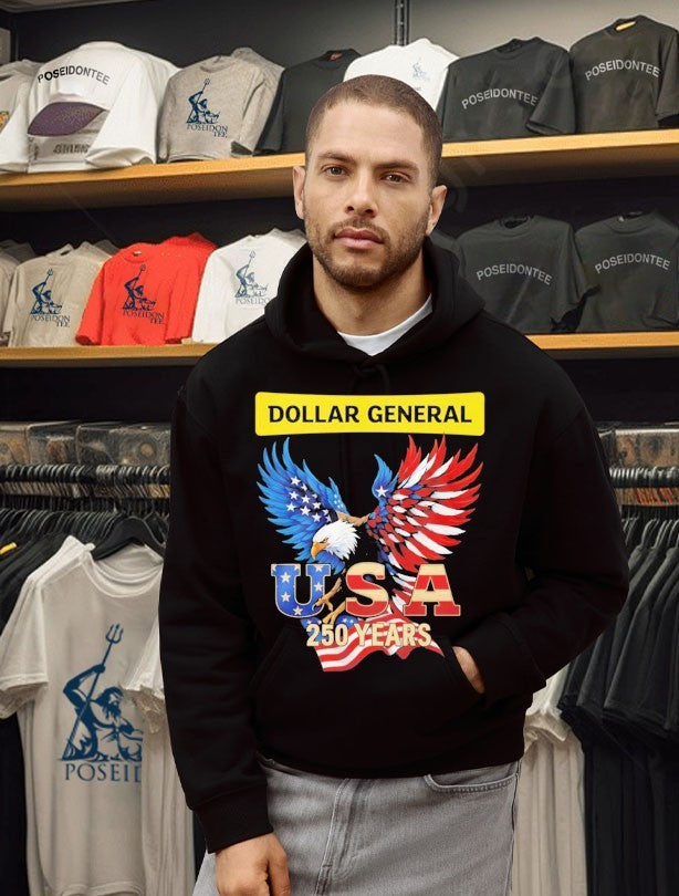 Eagle Dollar General 250 Years Of America Usa Flag T-shirt
