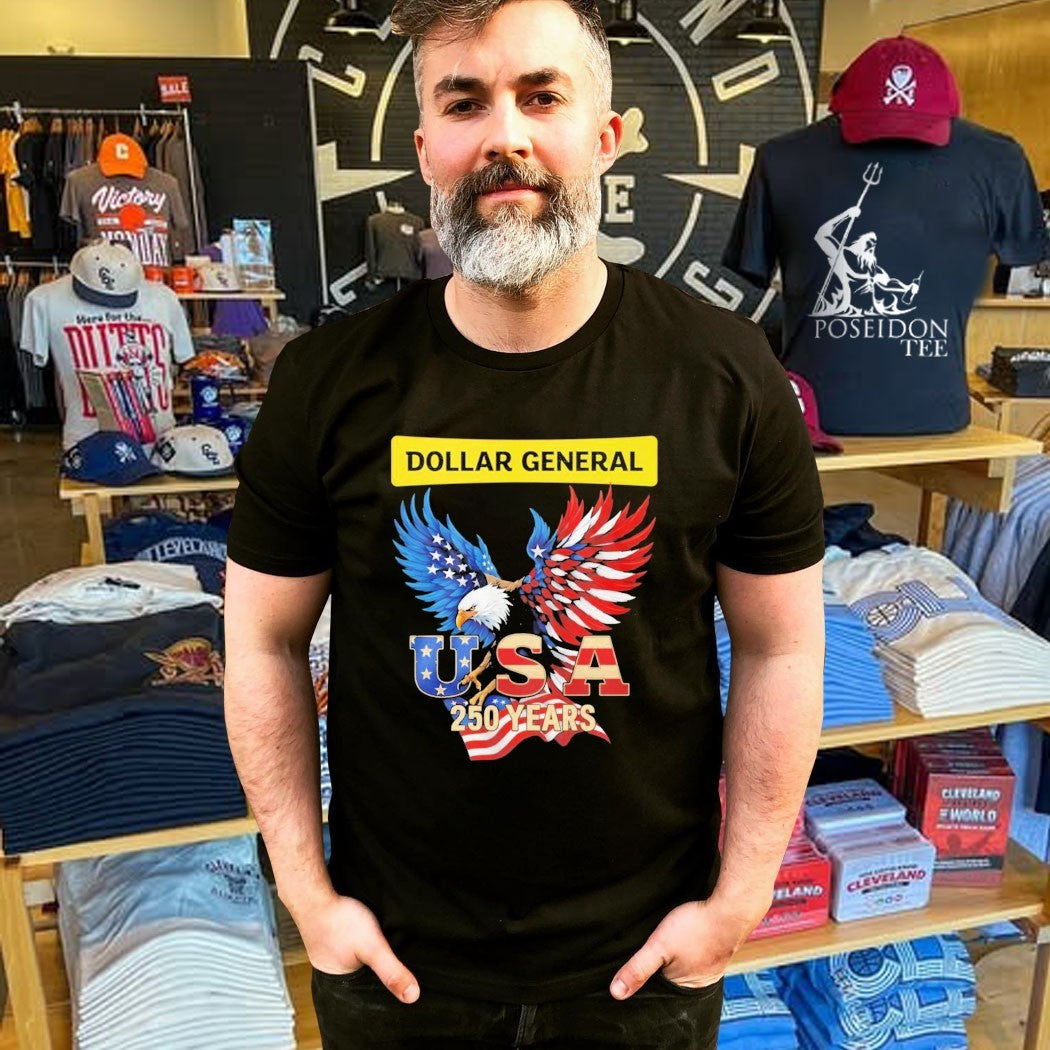 Eagle Dollar General 250 Years Of America Usa Flag T-shirt