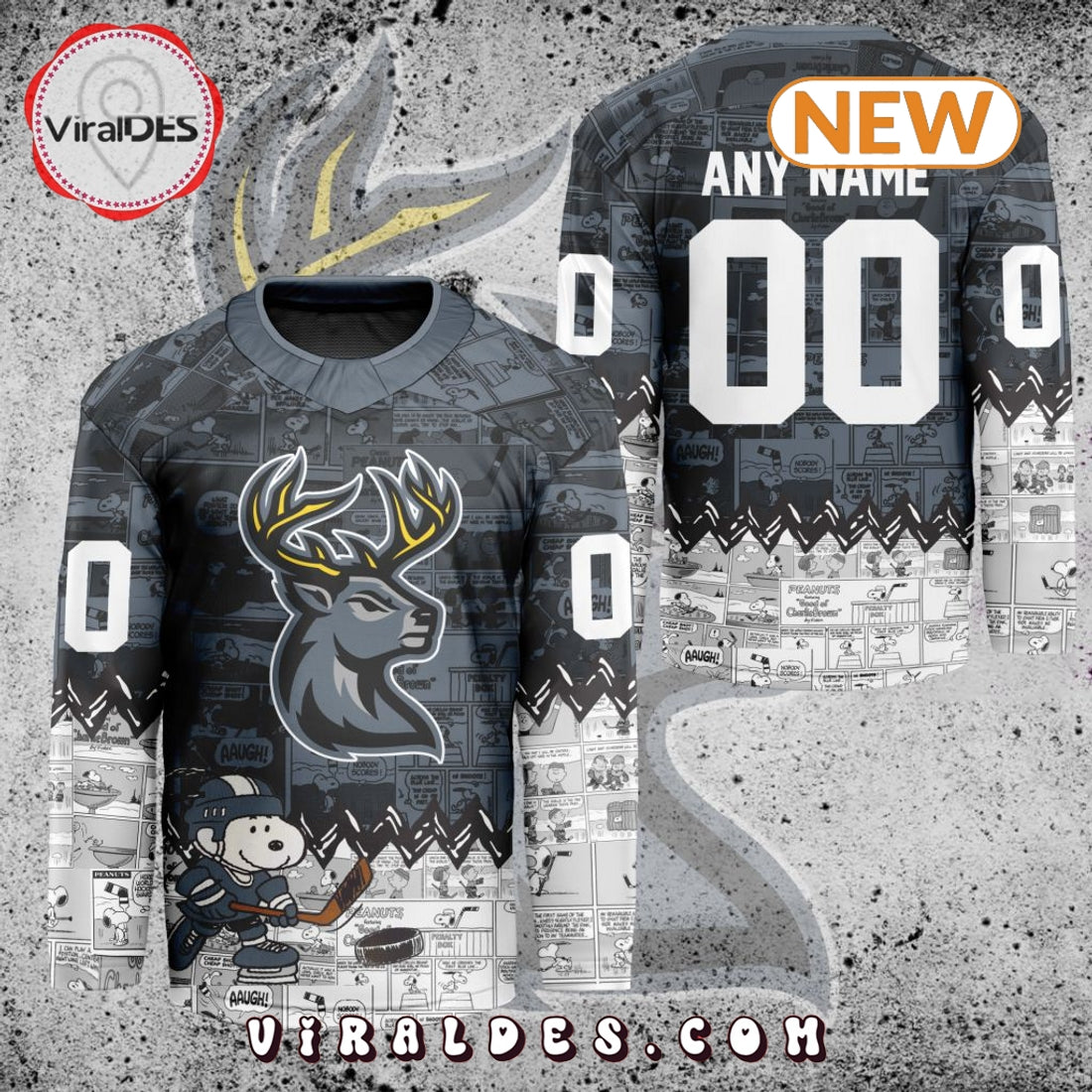 ECHL Iowa Heartlanders Peanuts 75th Anniversary Hockey Jersey