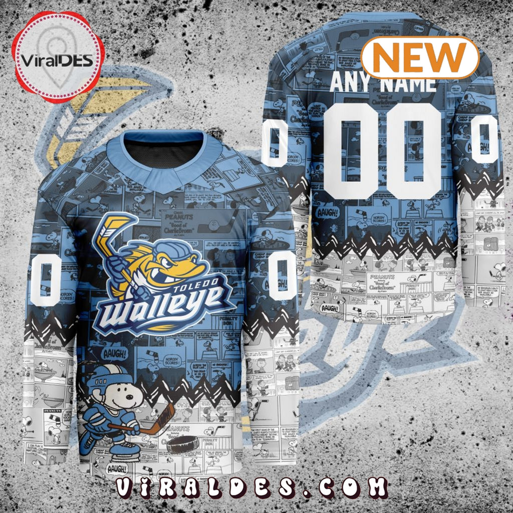 ECHL Toledo Walleye Peanuts 75th Anniversary Hockey Jersey