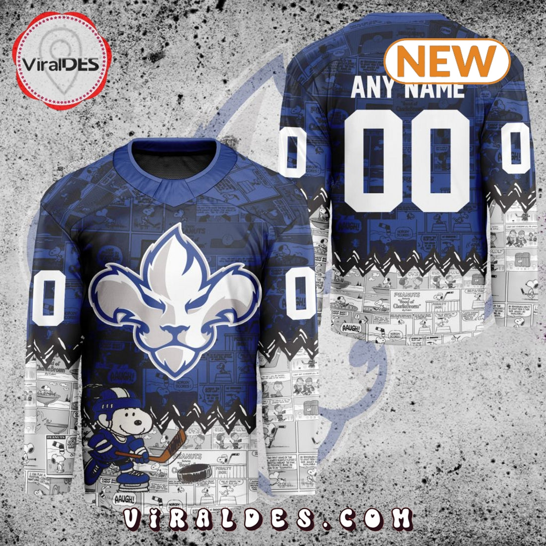 ECHL Trois-Rivi_res Lions Peanuts 75th Anniversary Hockey Jersey