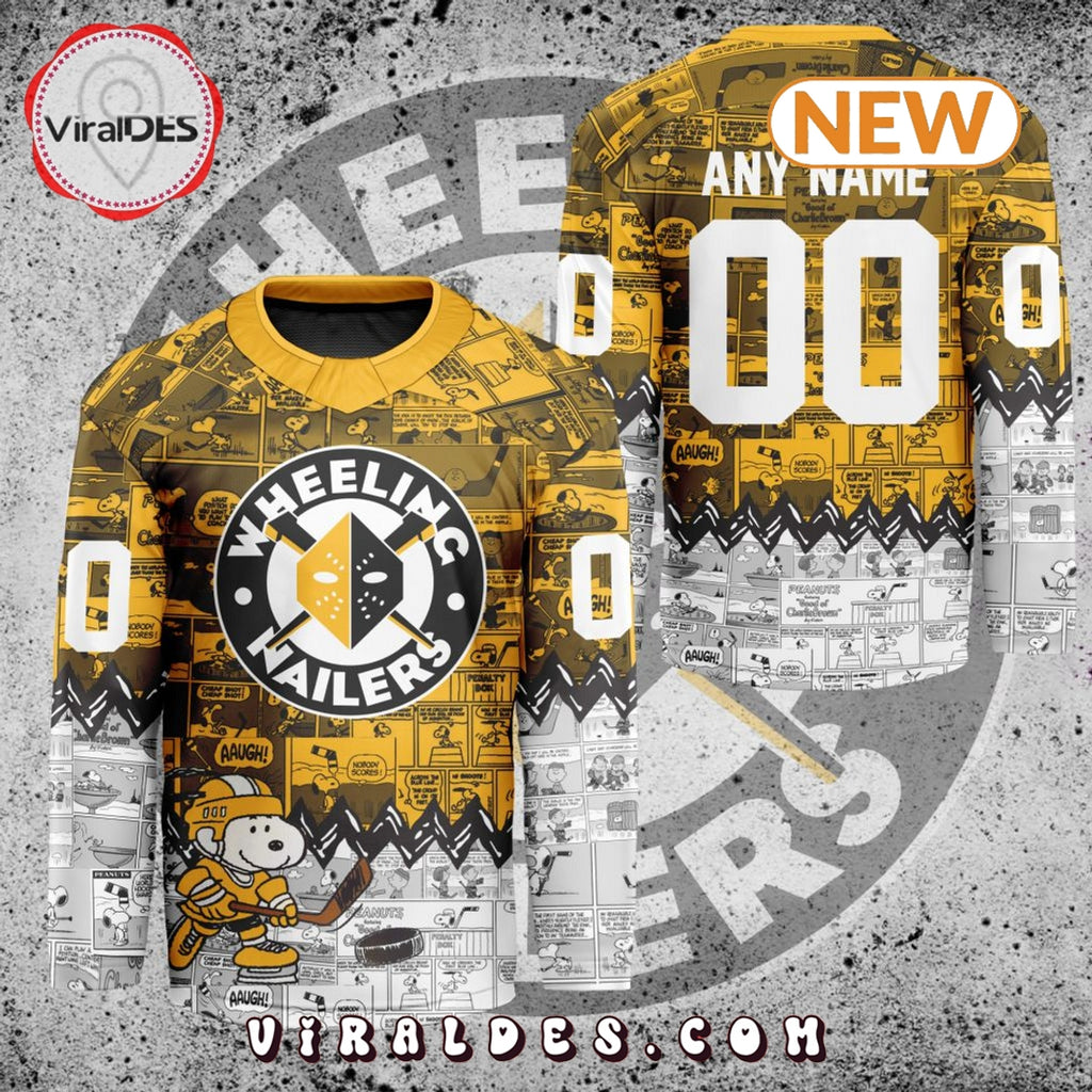 ECHL Wheeling Nailers Peanuts 75th Anniversary Hockey Jersey