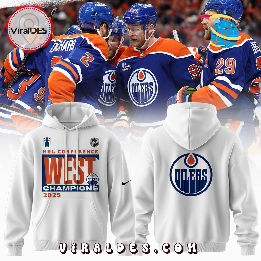 Edmonton Oilers 2025 Western Conference Champions White Hoodie