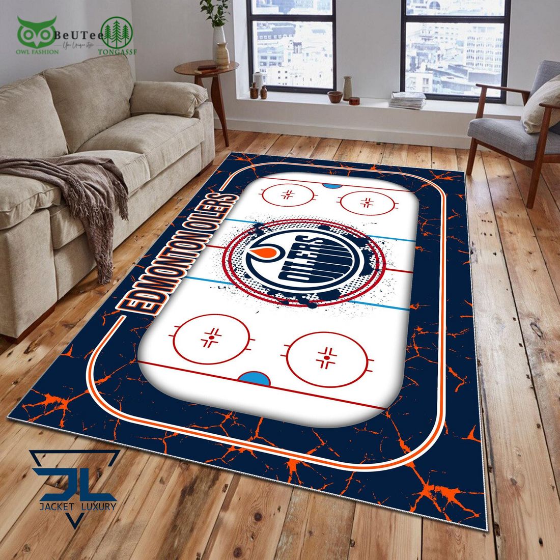 Edmonton Oilers NHL Hockey Team Carpet Rug