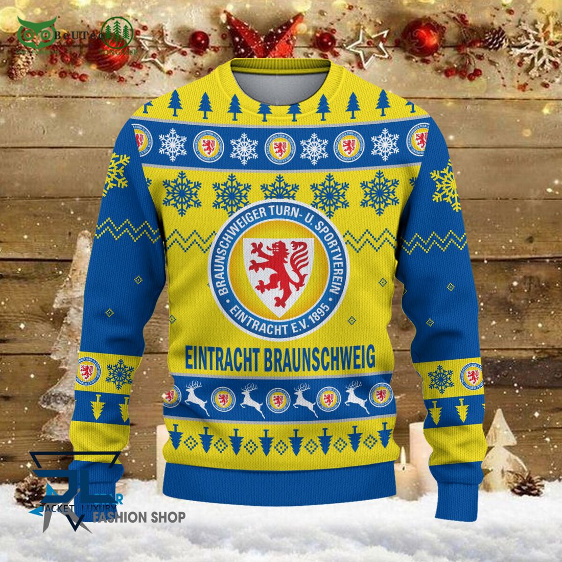 Eintracht Braunschweig Bundesliga Football 3D Ugly Sweater