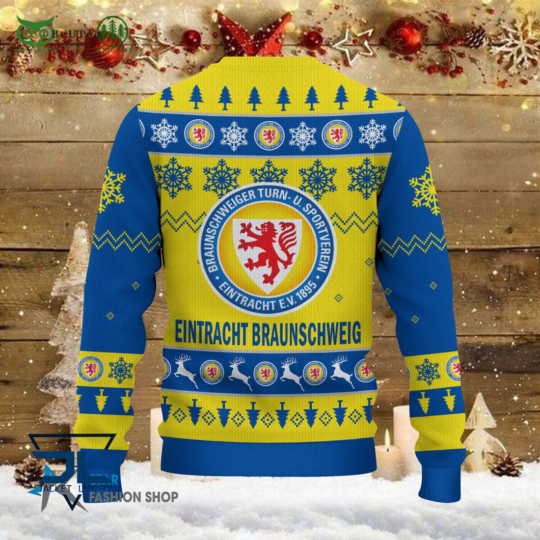 Eintracht Braunschweig Bundesliga Football 3D Ugly Sweater