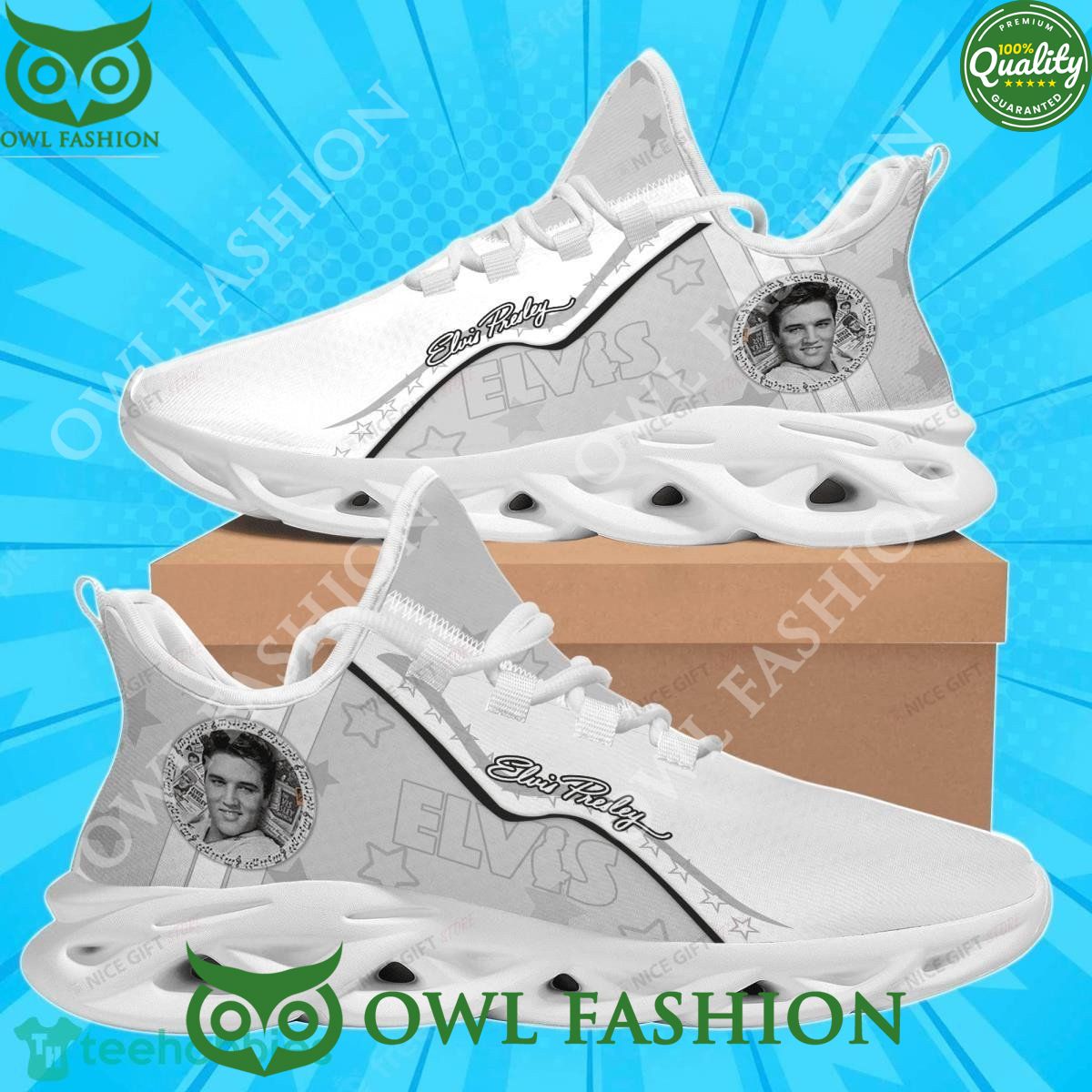 Elvis Presley Face Gray Max Soul Sneaker
