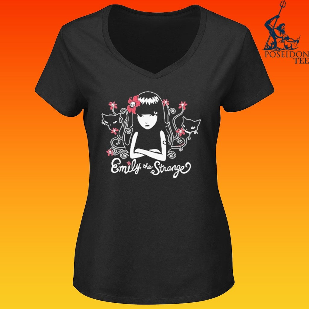 Emily The Strange Strange Flower Kitty T-shirt