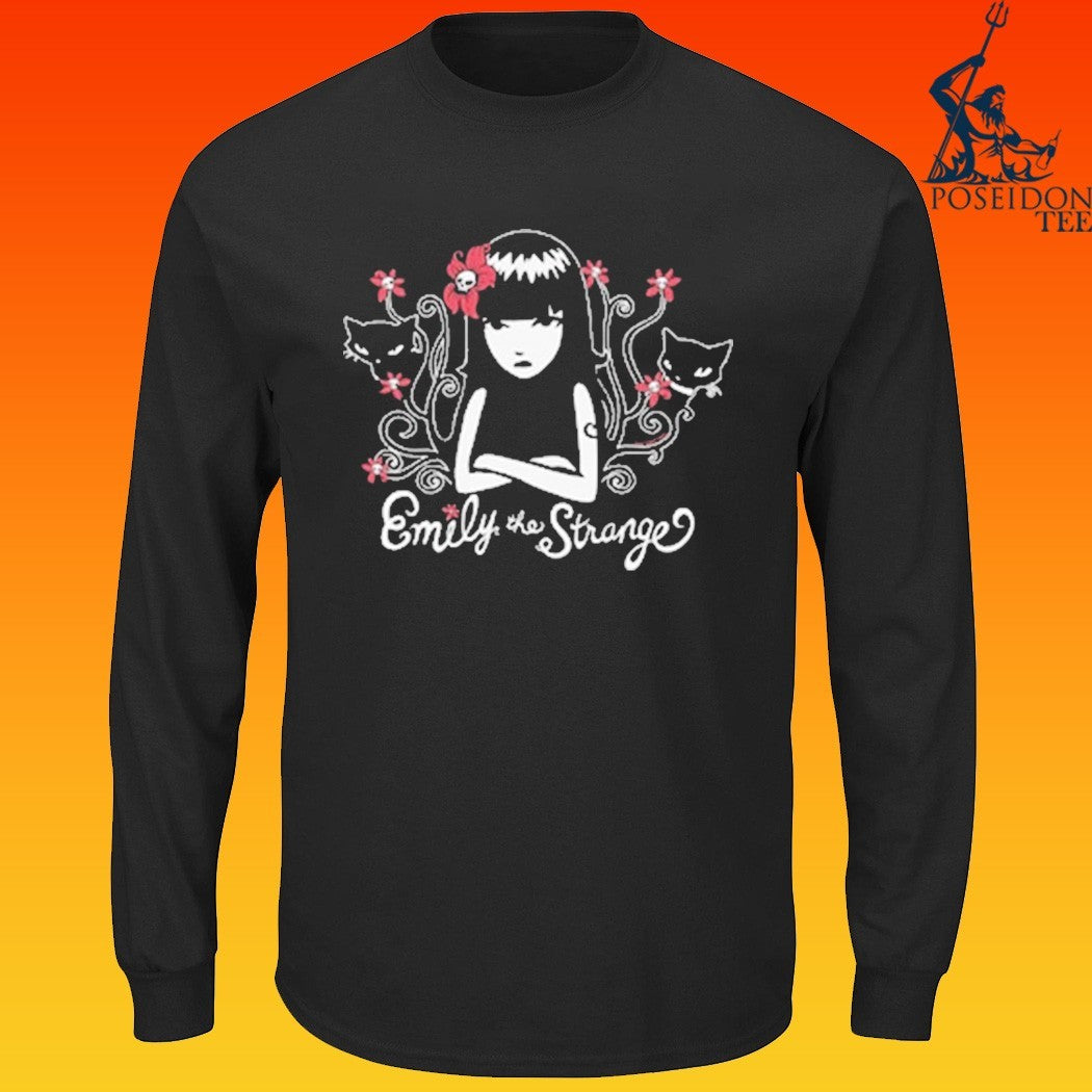 Emily The Strange Strange Flower Kitty T-shirt