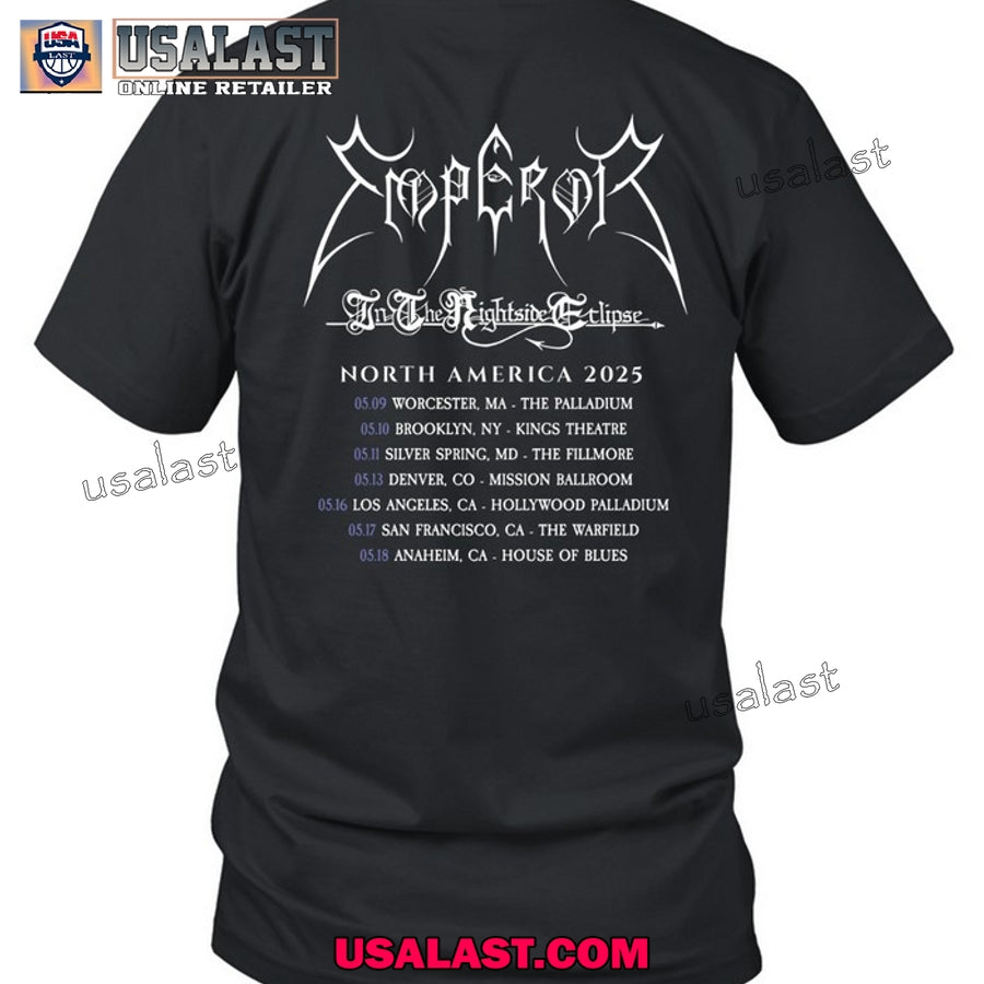 Emperor In The Nightside Eclipse North America 2025 Tour Tee Shirt