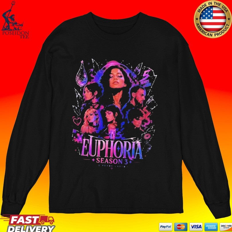 Euphoria Season 3 Moody Tv Show Fan Graphic T-shirt