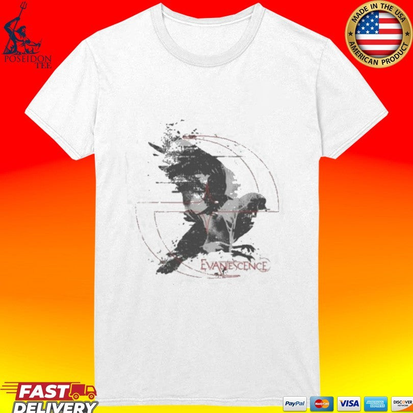 Evanescence Dove Logo Red Raglan T-shirt
