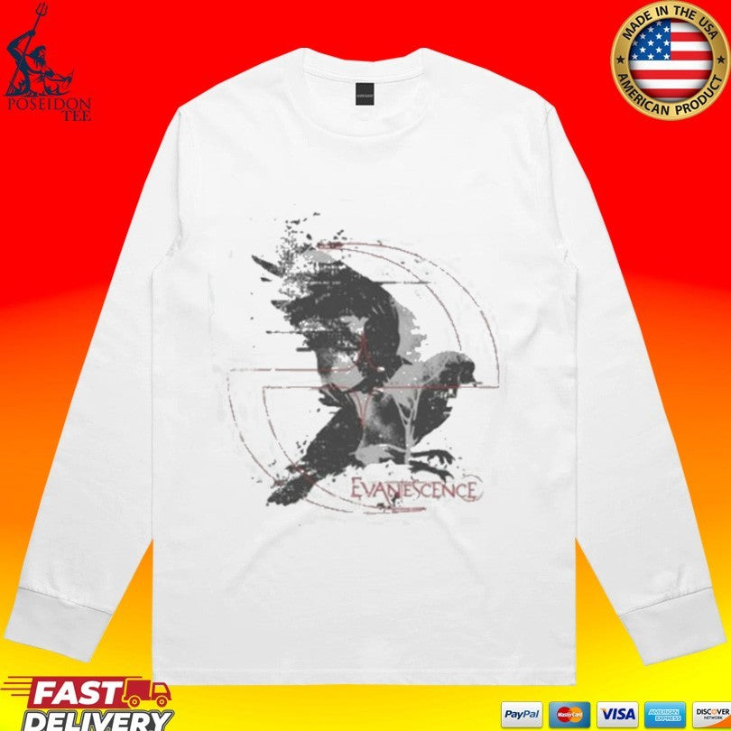 Evanescence Dove Logo Red Raglan T-shirt