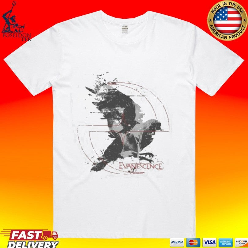 Evanescence Dove Logo Red Raglan T-shirt