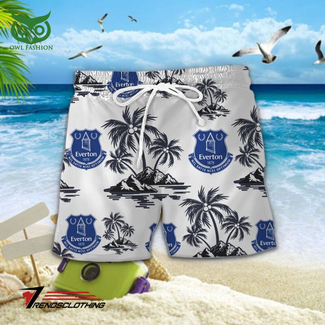 Everton F.C Premier League White Hawaiian Shirt