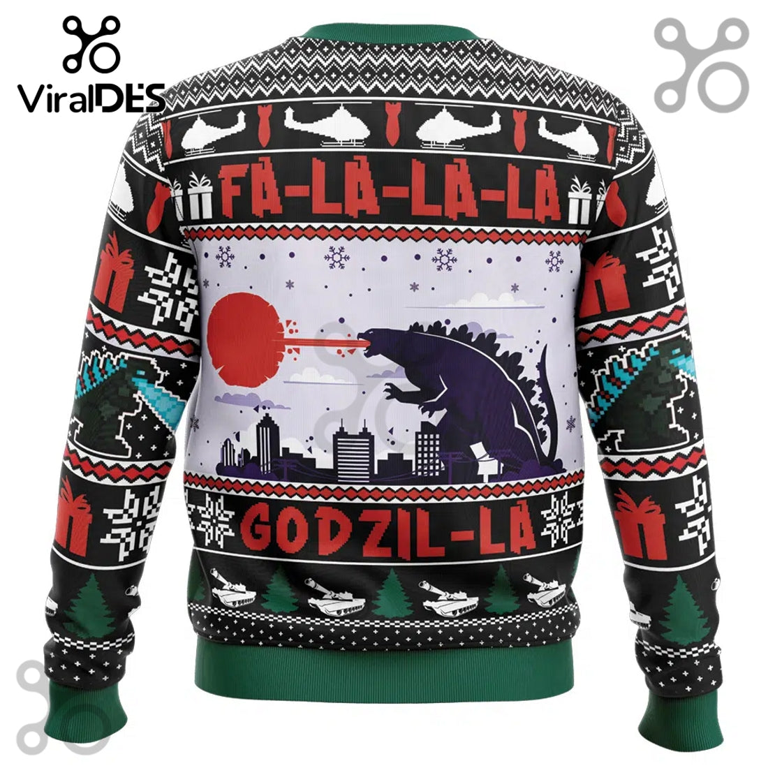 FaLaLaLa Godzil-La Godzilla Ugly Sweater 2025